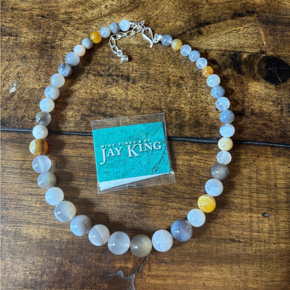 Mine Finds by Jay King Botswana Agate Necklace (P) - Picture 3 of 7